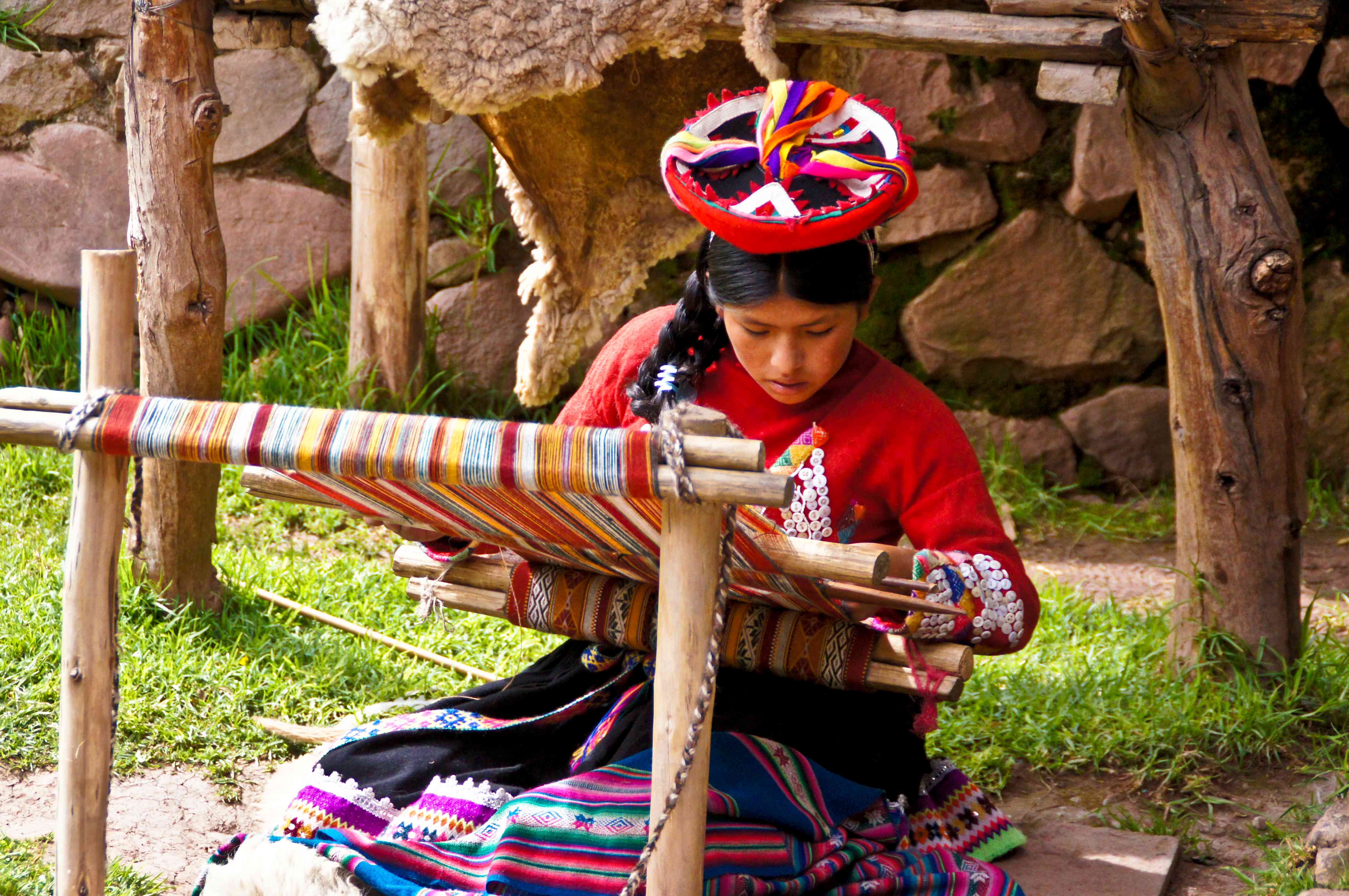 Local weaver in Peru by Priscilla Aster